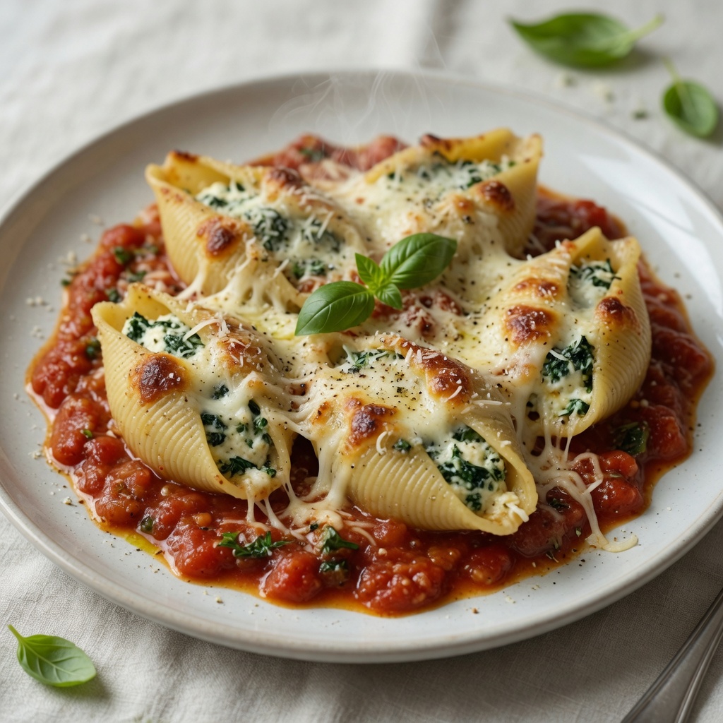 Baked Spinach and Ricotta Stuffed Shells