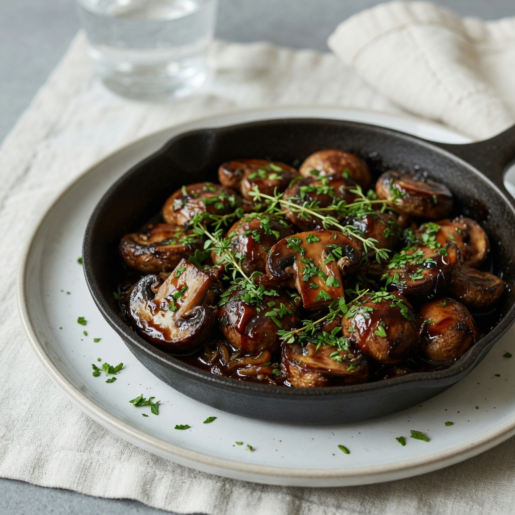 Balsamic Glazed Cremini Mushroom Skillet