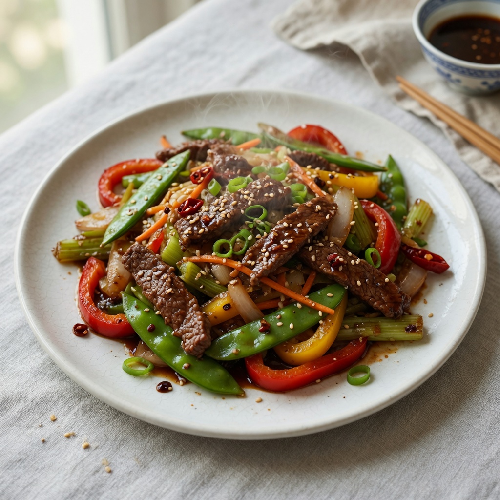 Savory Soy Sesame Beef & Veggie Stir-Fry