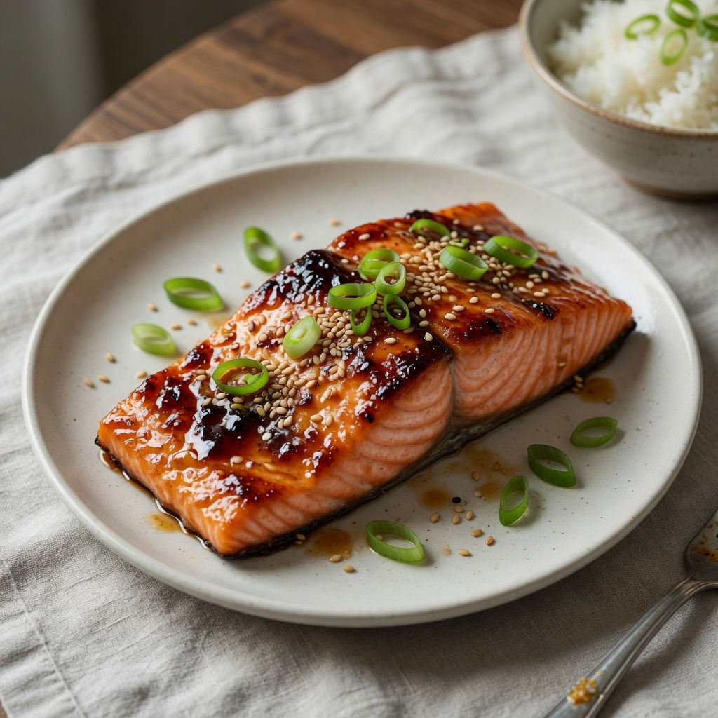 Brown Sugar-Soy Glazed Salmon with Green Onions