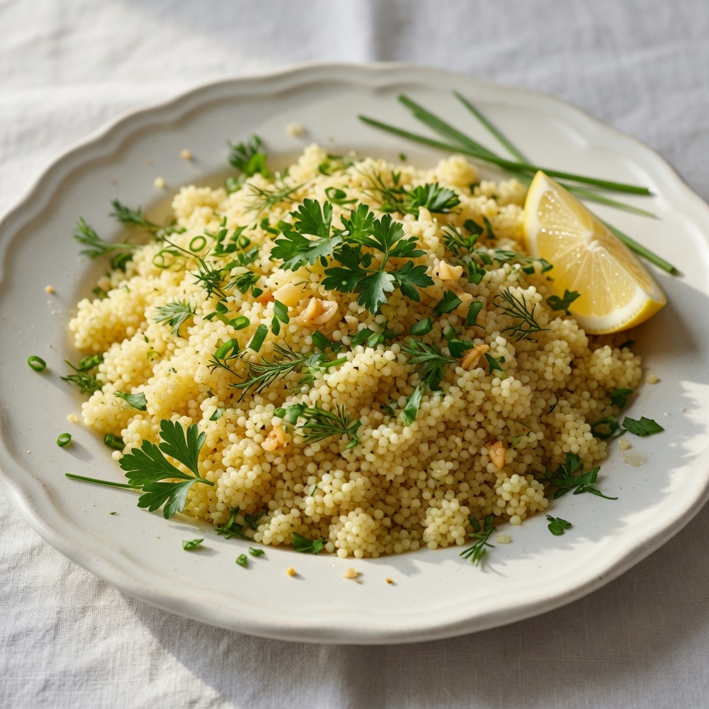 Buttery Garlic Couscous with Fresh Herbs
