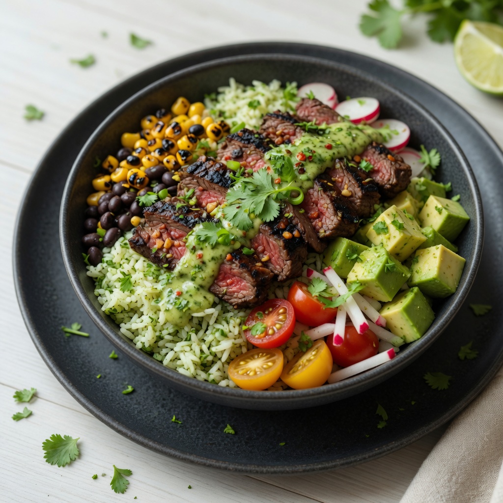 Carne Asada Bowl with Cilantro Lime Vinaigrette