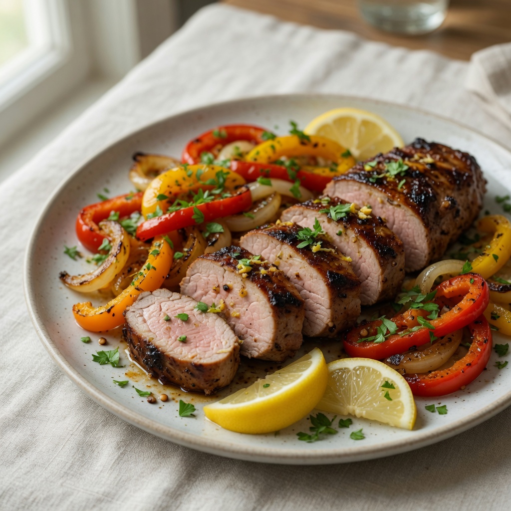 Sheet-Pan Paprika Pork Tenderloin with Bell Peppers