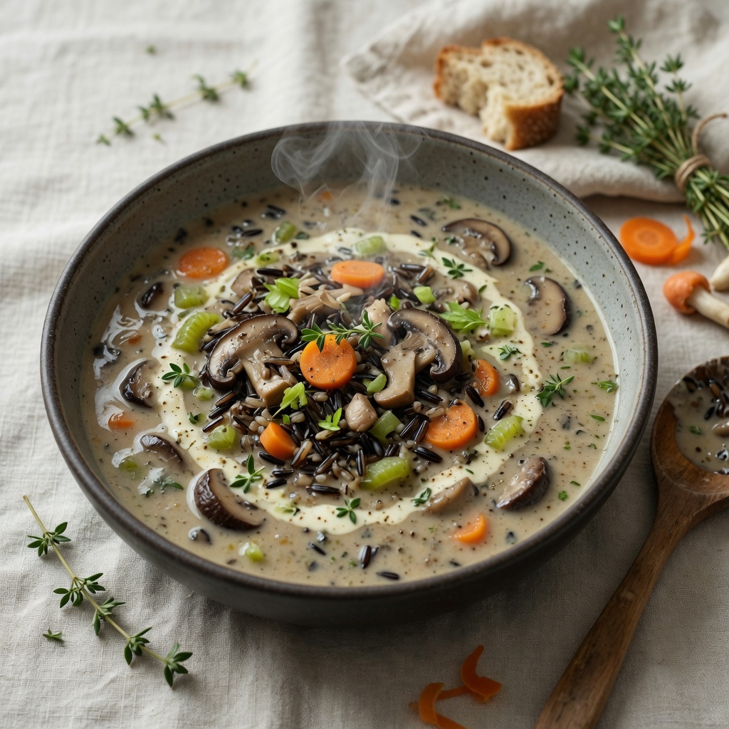 Creamy Wild Rice and Mushroom Soup