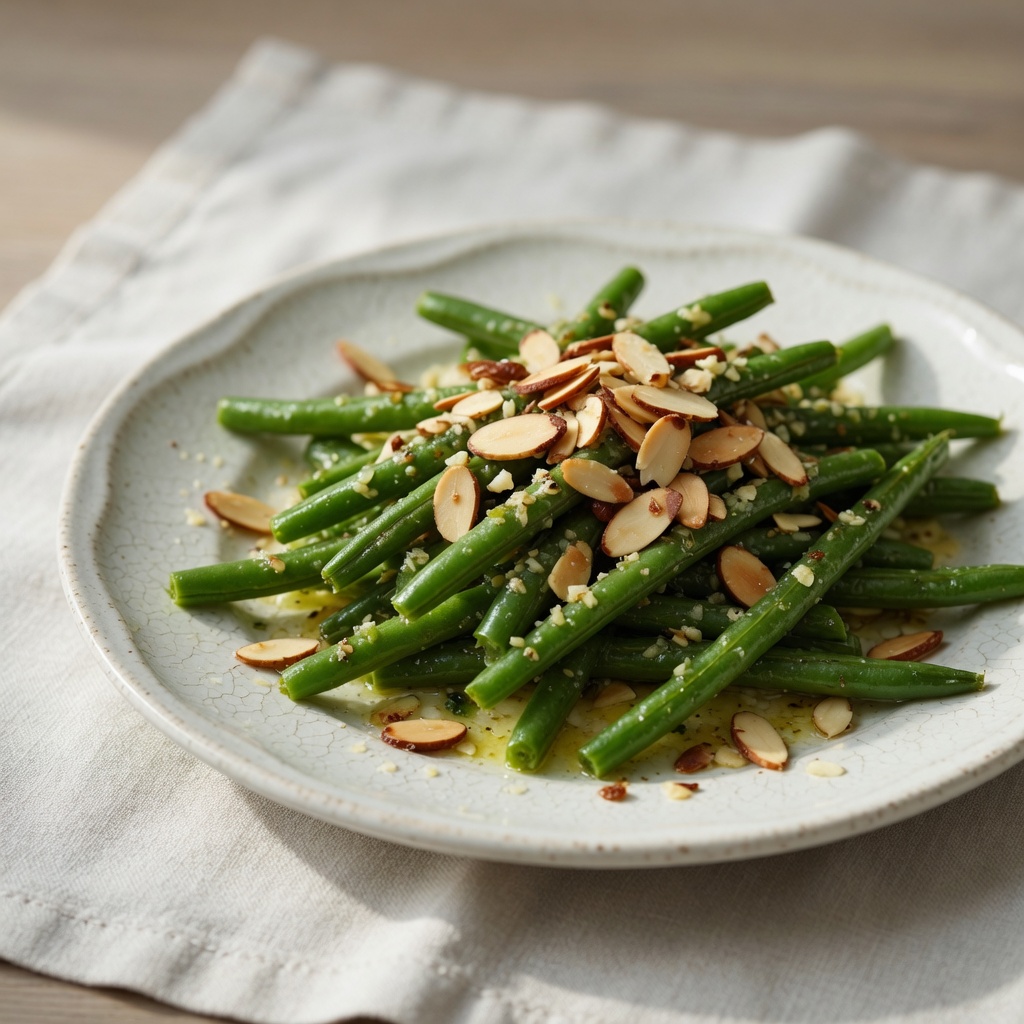 Garlic Butter Green Beans with Toasted Almonds
