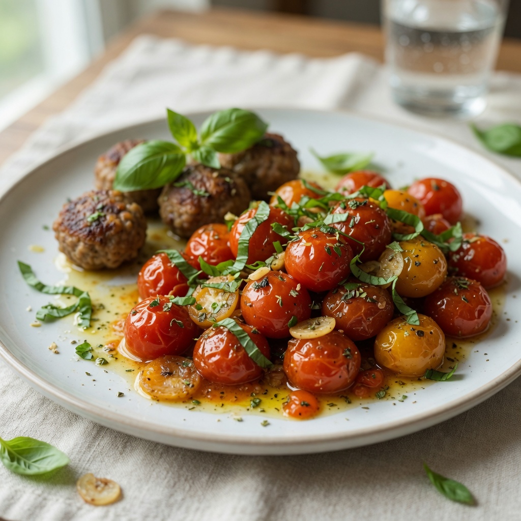 Garlic-Roasted Cherry Tomatoes with Basil