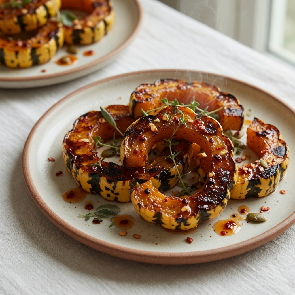 Hot Honey Roasted Delicata Squash