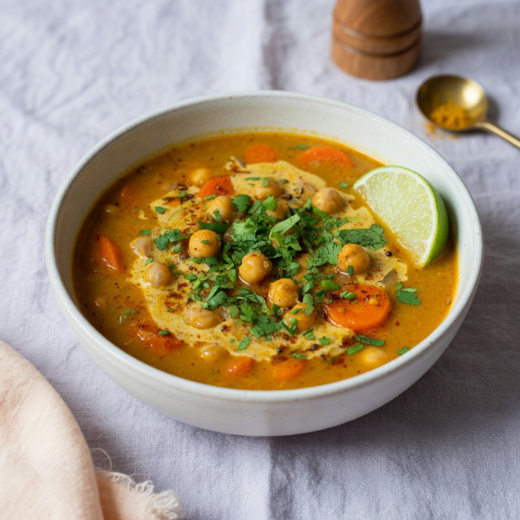 Instant Pot Curried Chickpea Soup