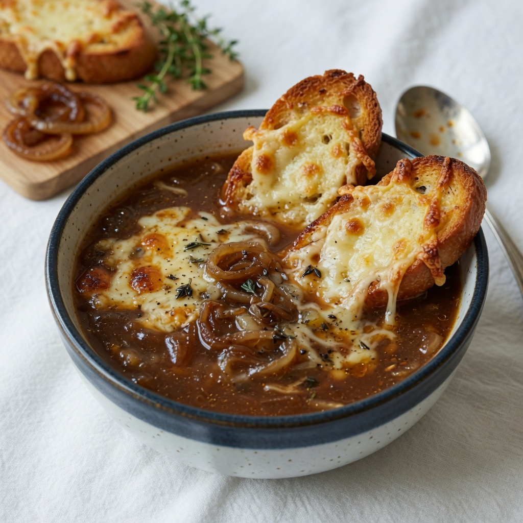 Instant Pot French Onion Soup with Cheesy Toasts