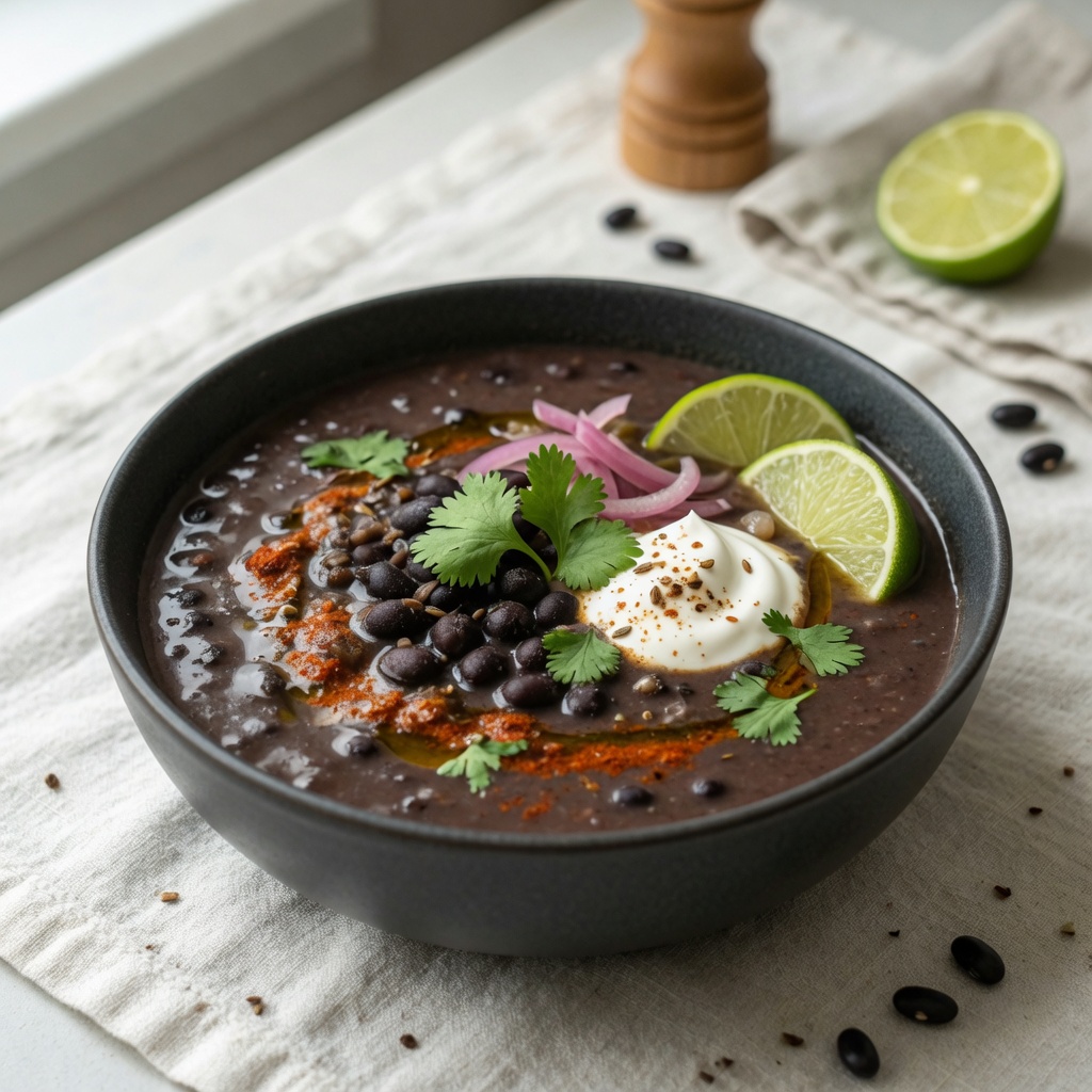 Instant Pot Smoky Black Bean Soup with Lime