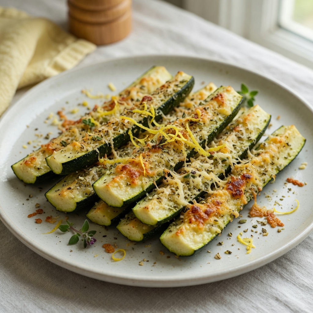 Parmesan-Oregano Roasted Zucchini Spears