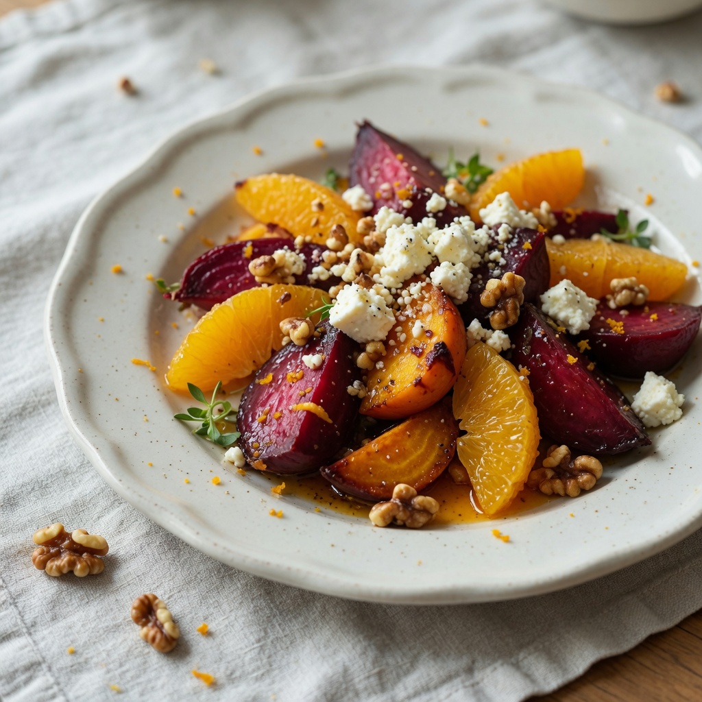 Roasted Beets with Orange and Feta