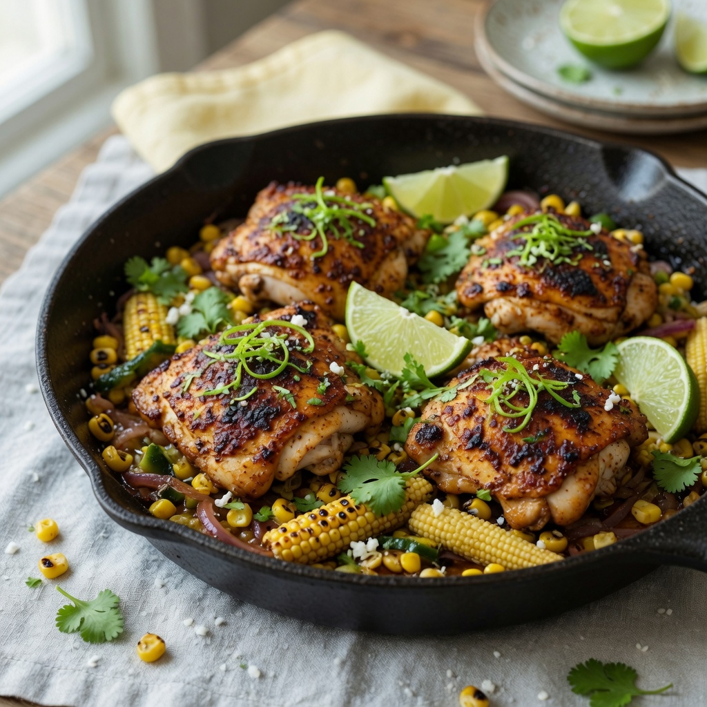 Skillet Chipotle-Lime Chicken with Corn