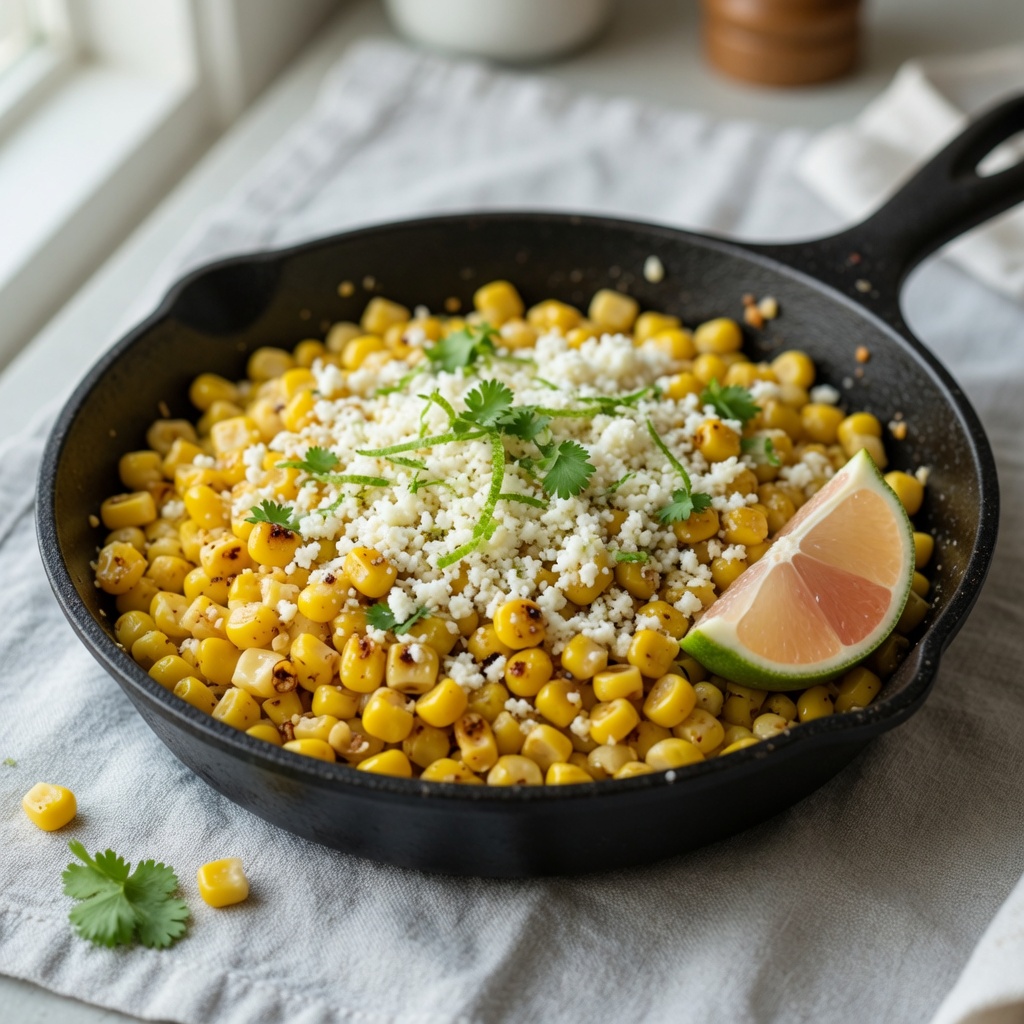 Skillet Corn with Cotija and Lime