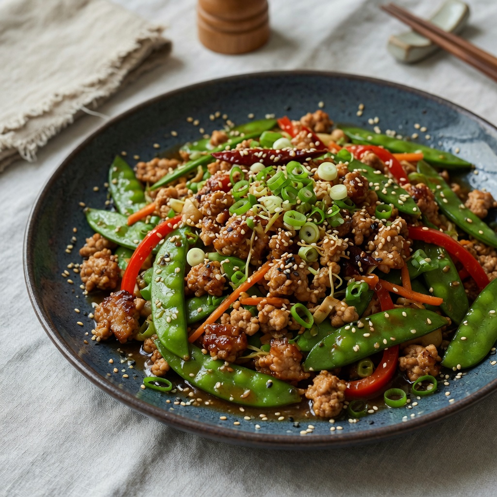 Skillet Sesame-Ginger Turkey with Snow Peas