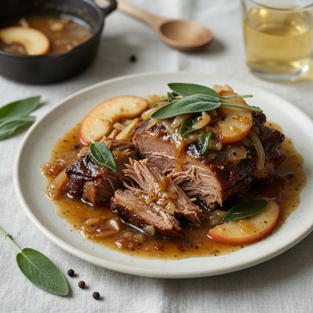 Slow Cooker Cider-Braised Pork with Sage