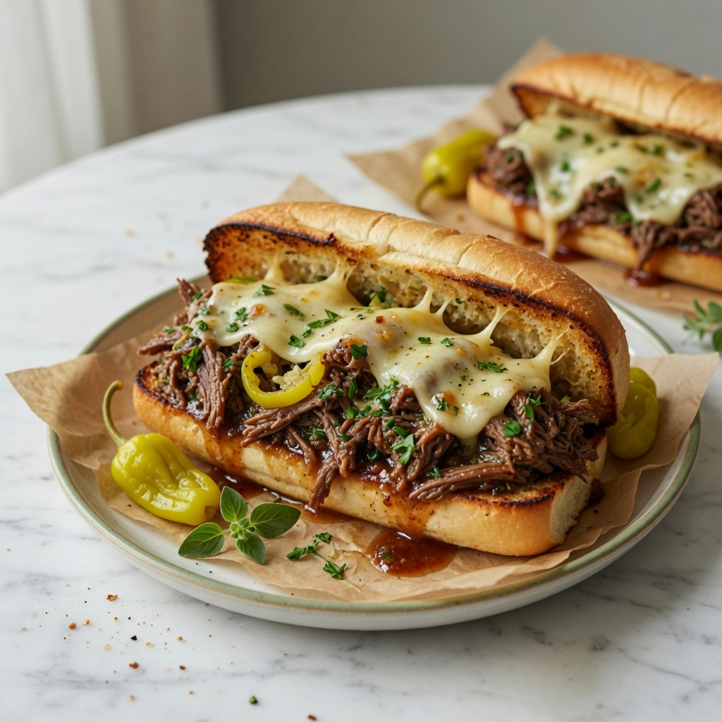 Slow Cooker Italian Beef Sandwiches