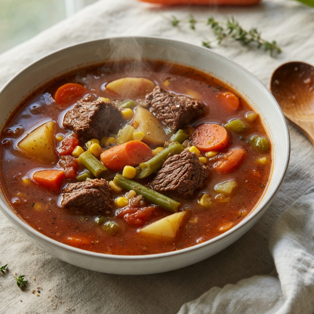 Slow Cooker Vegetable Beef Soup
