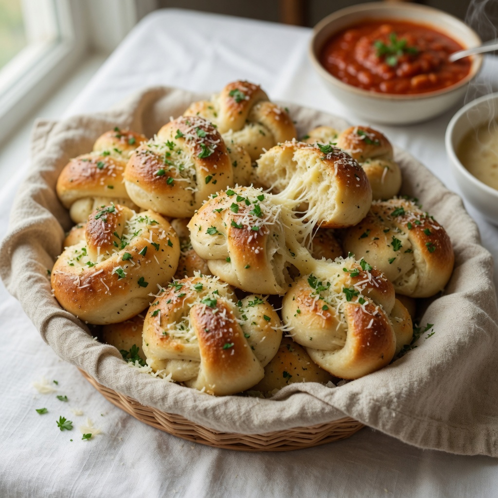 Soft Garlic-Parmesan Knots