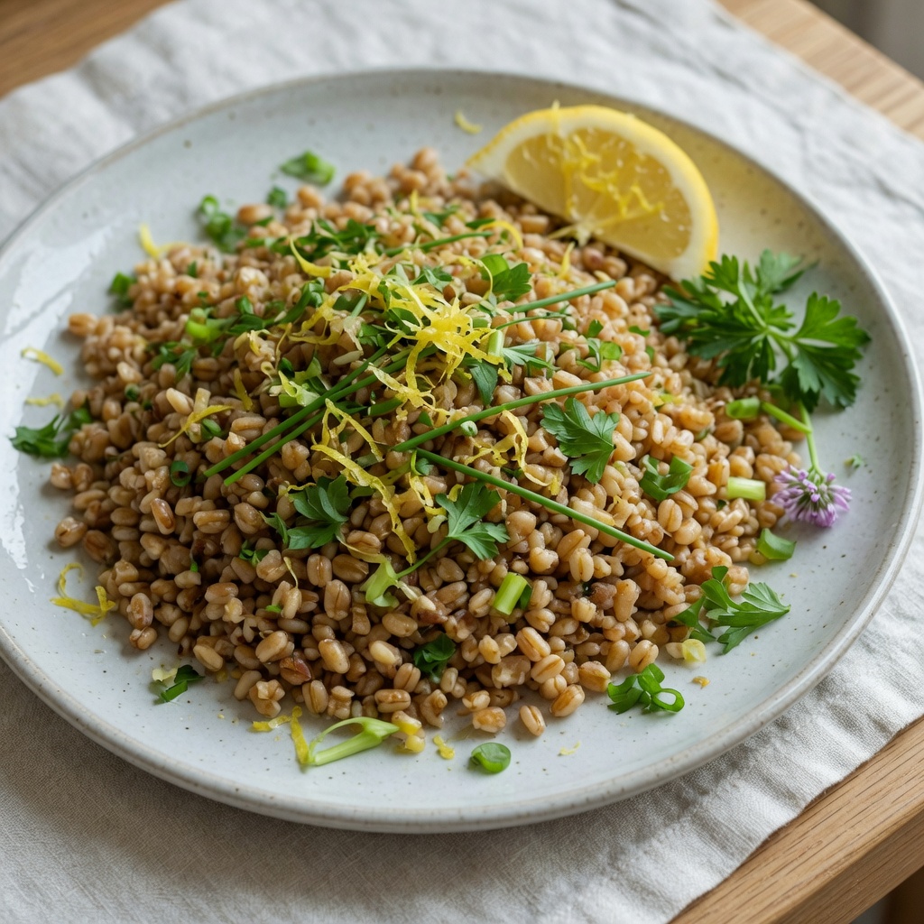 Toasted Farro with Lemon and Herbs